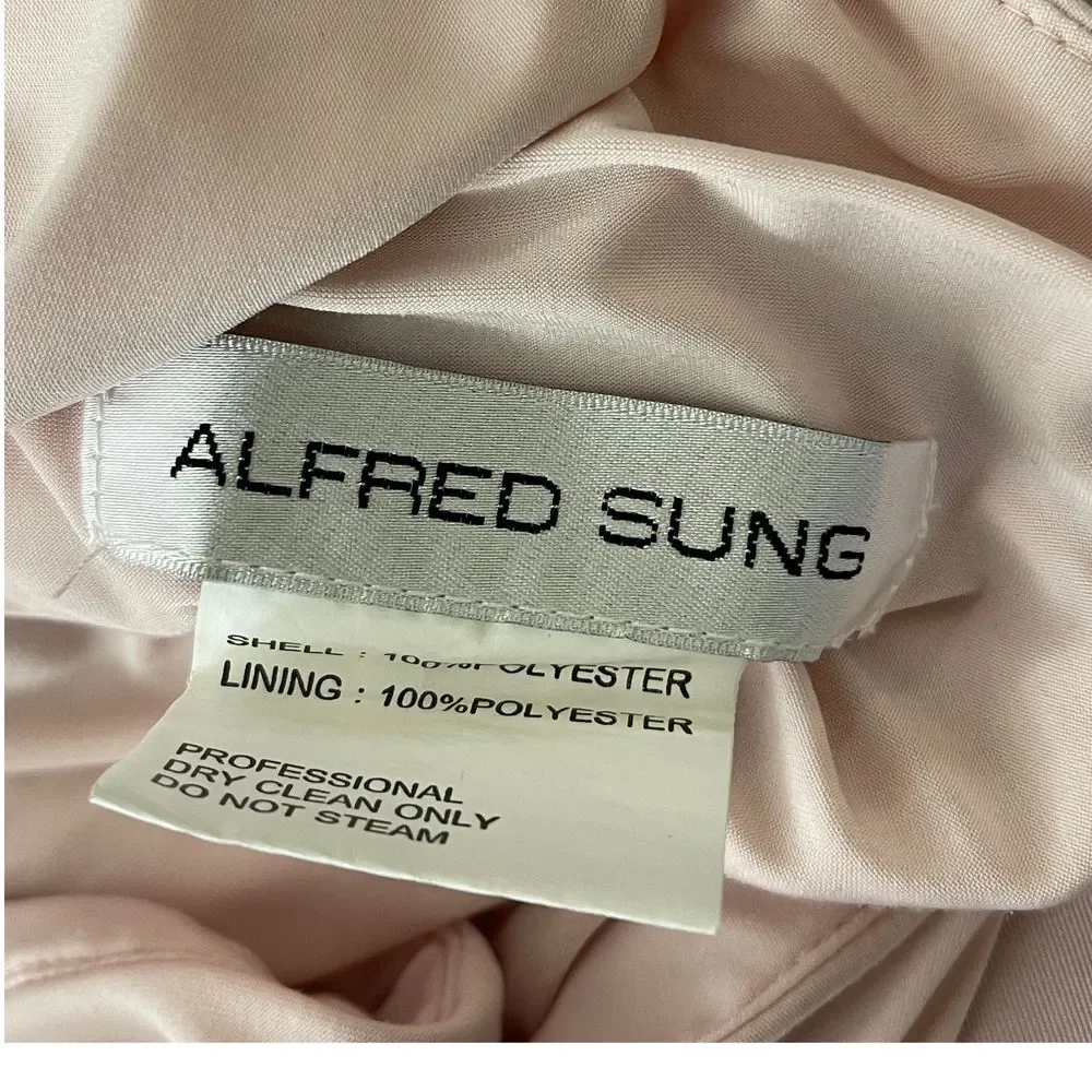 Alfred Sung size XL soft mauve ballet pink v neck fit & flare dress, ballet core - Picture 2 of 12